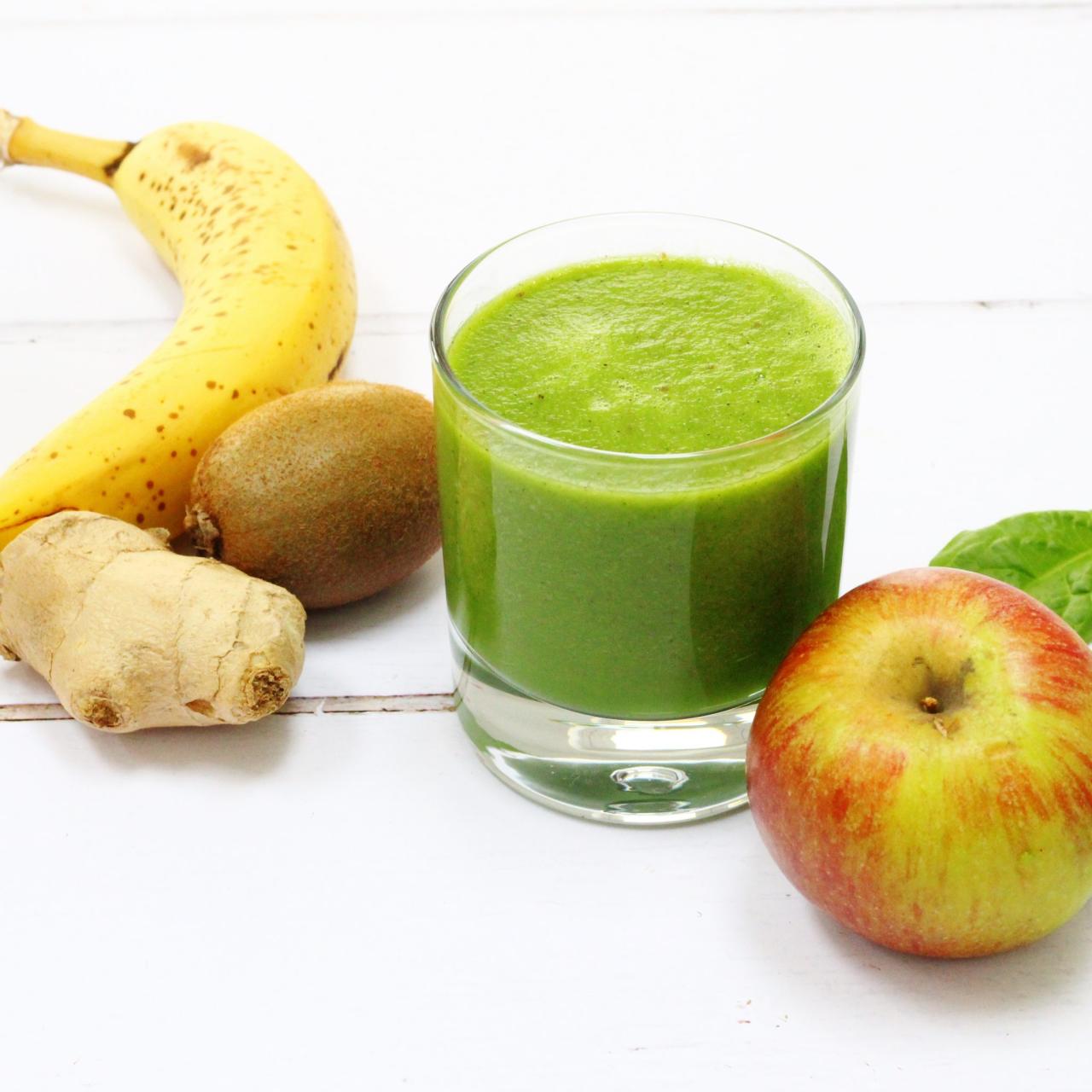 Fruity Green Ginger Smoothie - Searching for Spice