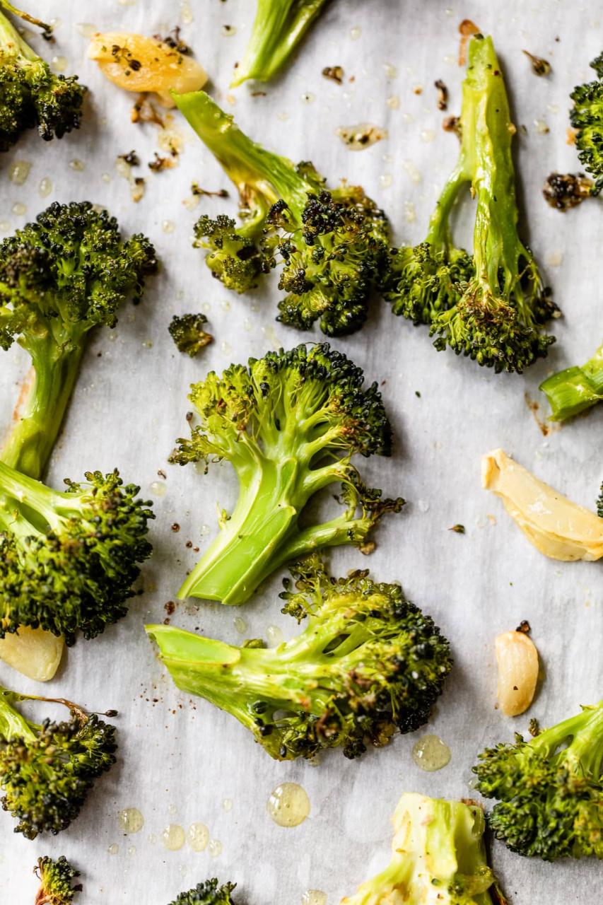 Roasted Broccoli with Smashed Garlic - Skinnytaste