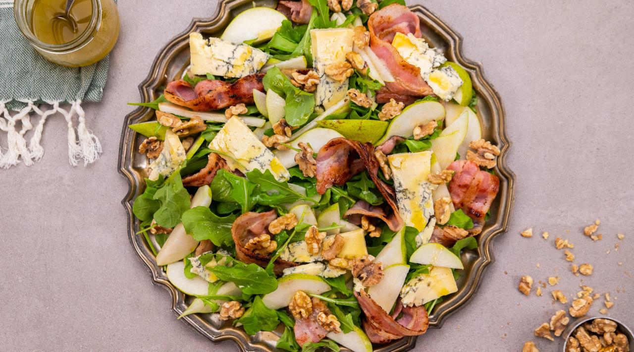 Rocket Pear Walnut & Blue Cheese Salad | Fresh Recipes NZ